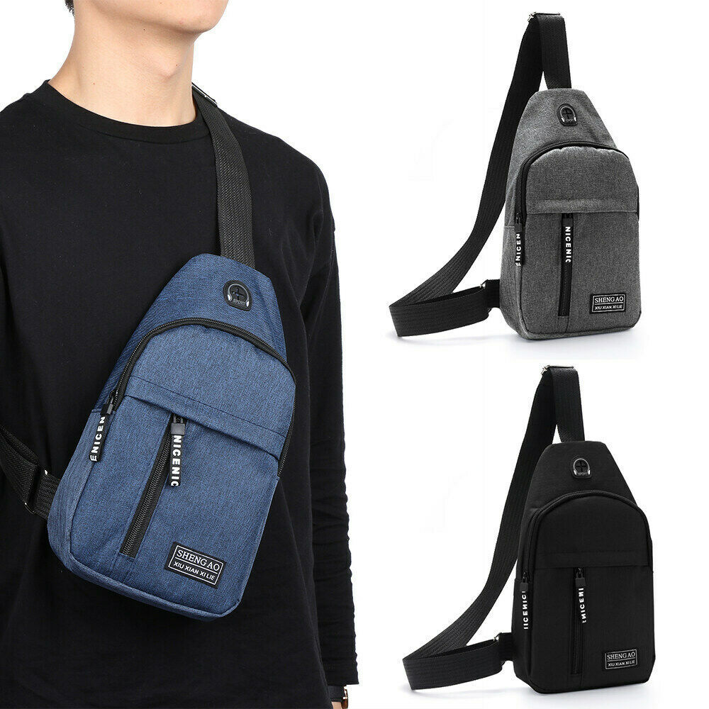 Shop Mens Sling Bag Cross Body Handbag Chest Bag Shoulder Pack Sports Travel Backpack Gray
