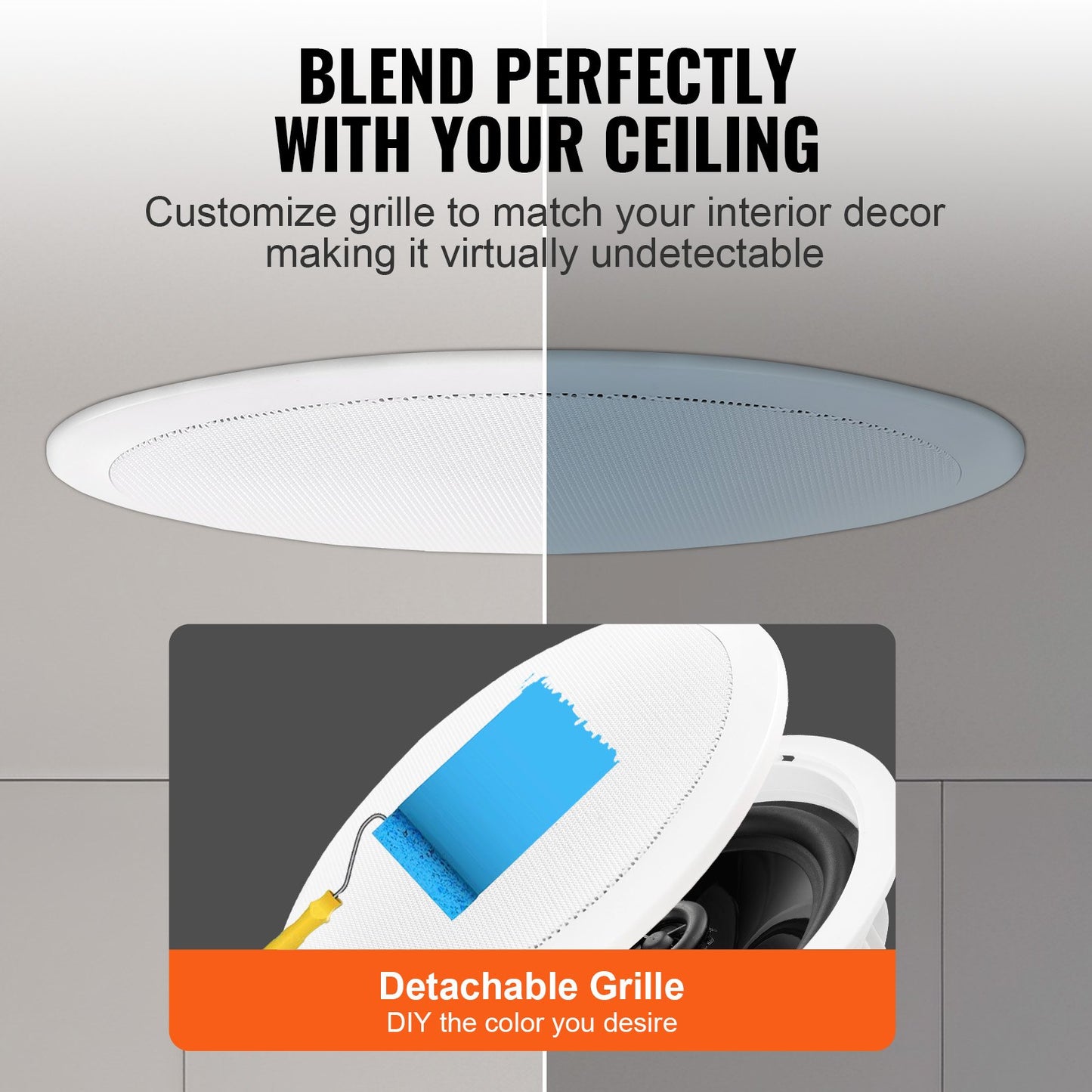 Shop 4 PCs 6.5'' Bluetooth In Ceiling Speakers, 150W, Flush Mount Ceiling & In-Wall Speaker System