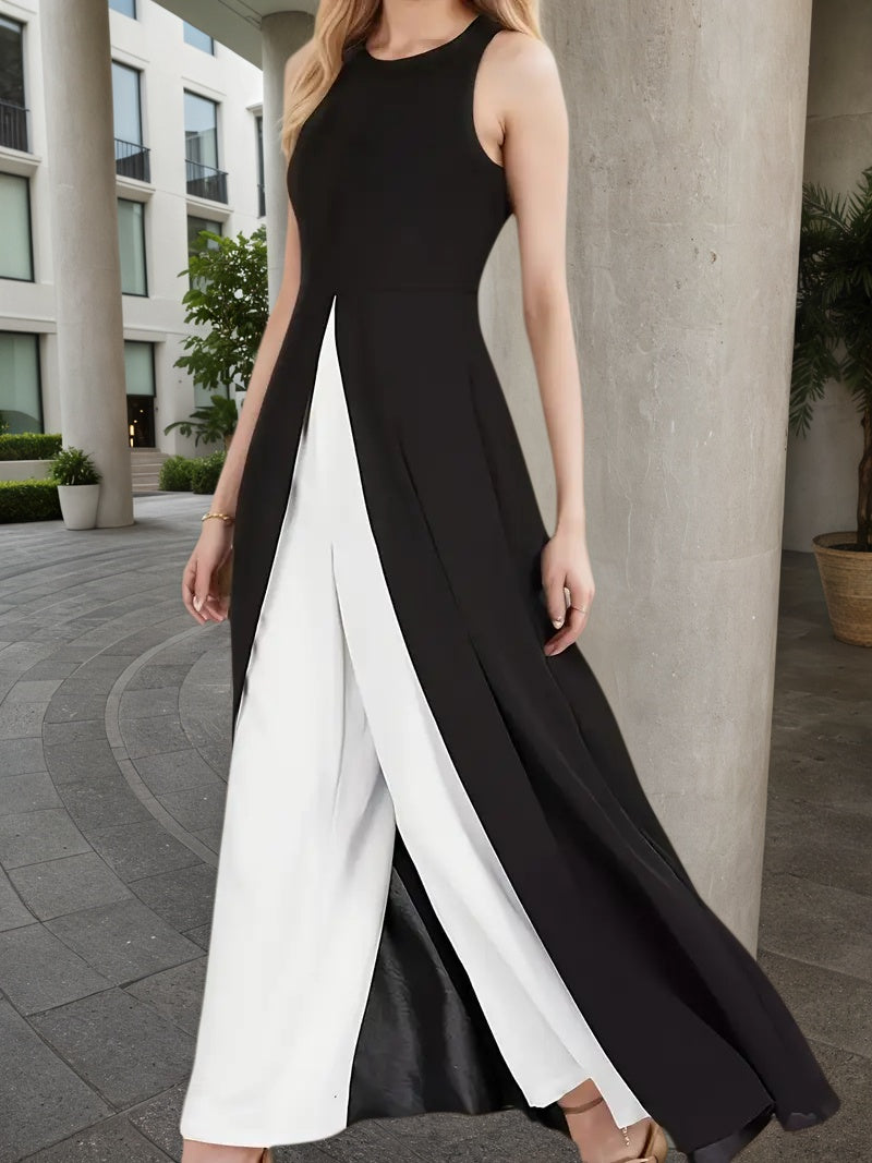 Shop Jumpsuit, Black And White, Zipper Closure