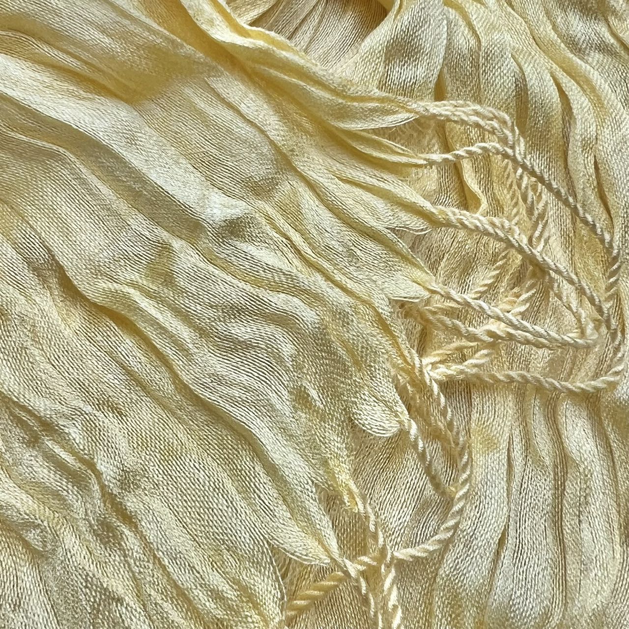 Shop 2pcs Sunshine Yellow Crinkle Blend Scarf,Beach Vacation Essential,vacation,Daily Life,Evening Party,Office Appropriate For Women Men