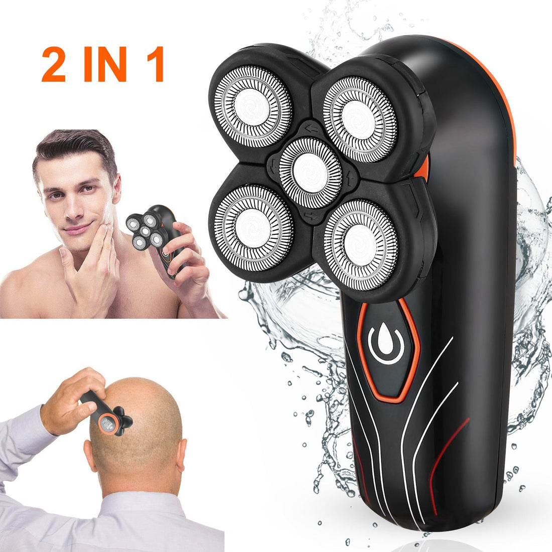 Shop Electric  Razor IPX7 Waterproof Wet & Dry 5 Floating Head  Rechargeable