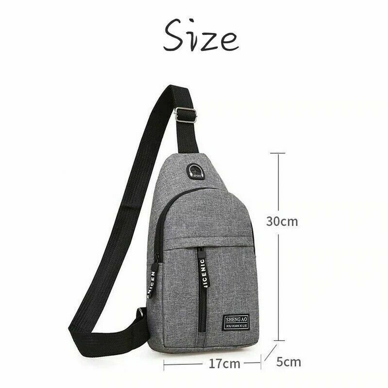 Shop Mens Sling Bag Cross Body Handbag Chest Bag Shoulder Pack Sports Travel Backpack Gray