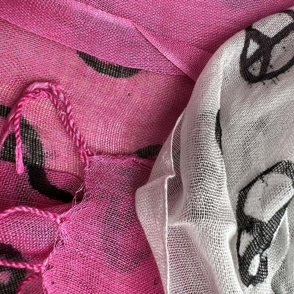 Shop 2pcs Hot Pink Semi Sheer Scarf , Delicate Drape For Office, Daily Wear Appropriate For Women Men