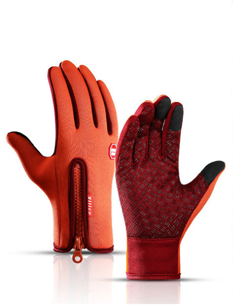 Shop Touch Screen Riding Motorcycle Sliding Waterproof Sports Gloves With Fleece
