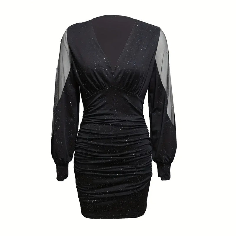 Mesh Long Sleeve BodyCon Dress