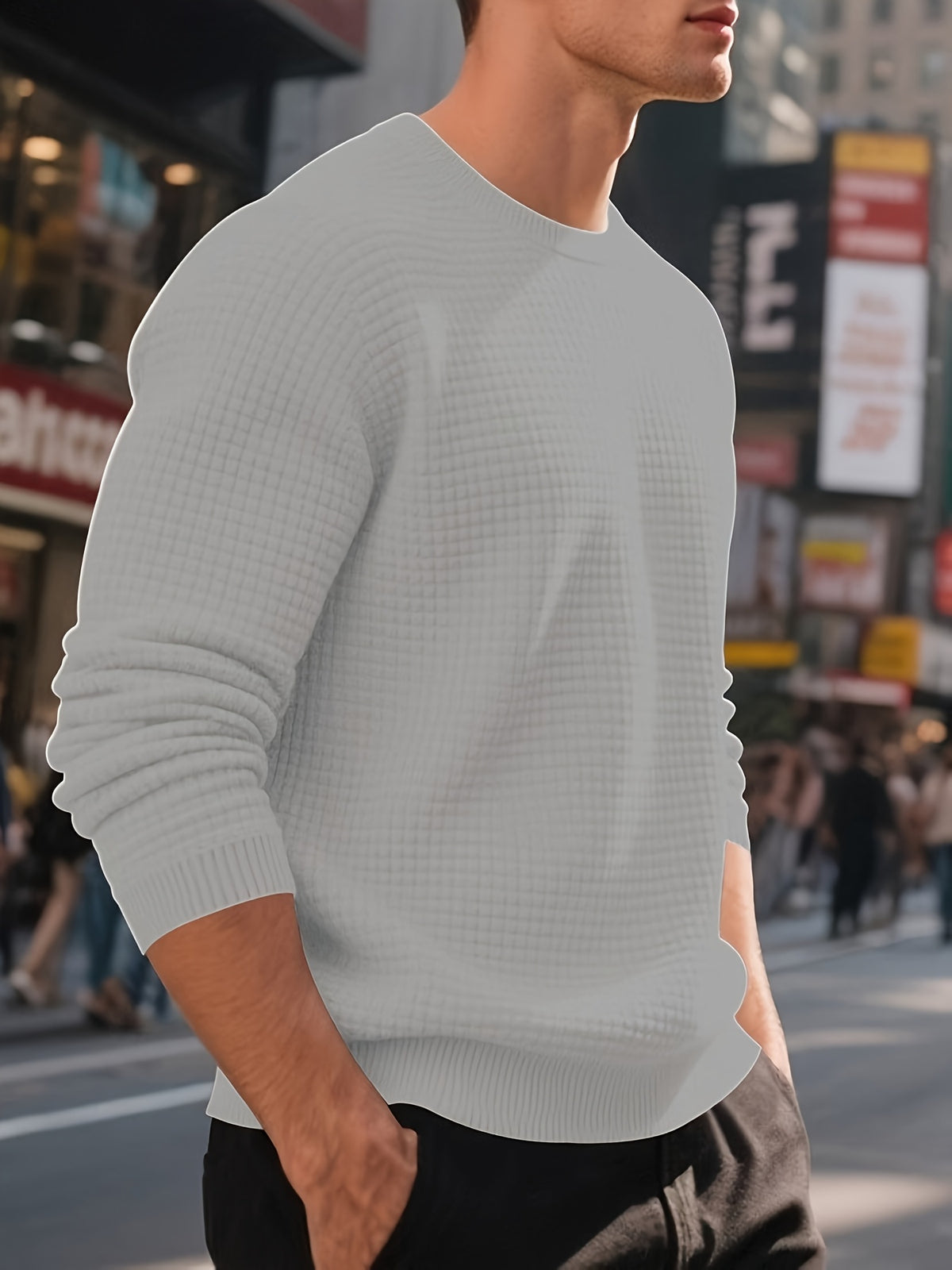 Shop Jacquard Round Neck Hoodie For Men And Women