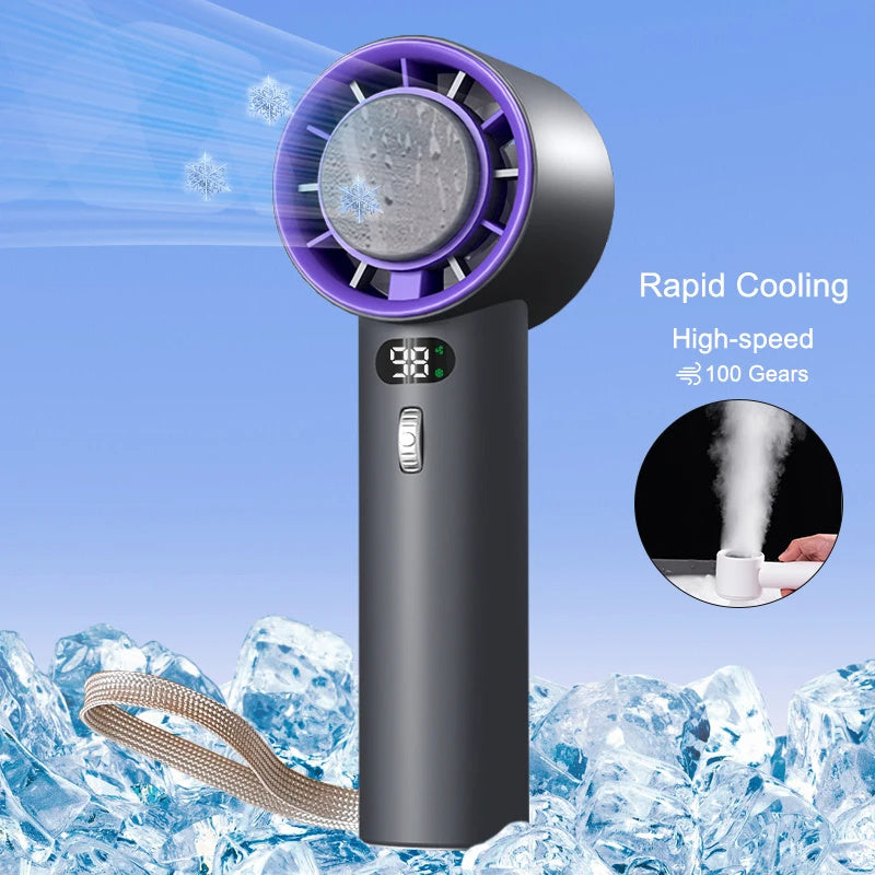 Shop Portable Handheld Turbo Fan Cooling Semiconductor Refrigeration 3000mAh Battery Wind Speeds Adjustable Mini Personal Fan