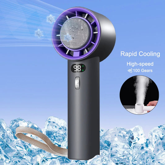 Shop Portable Handheld Turbo Fan Cooling Semiconductor Refrigeration 3000mAh Battery Wind Speeds Adjustable Mini Personal Fan