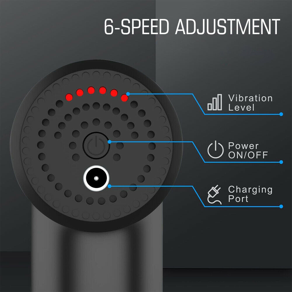 Shop Massage Gun Percussion Massager Deep Tissue Muscle Vibrating Relaxing With 4 Heads