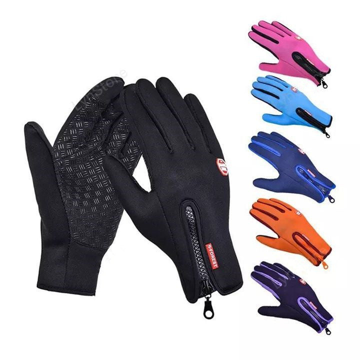Shop Touch Screen Riding Motorcycle Sliding Waterproof Sports Gloves With Fleece