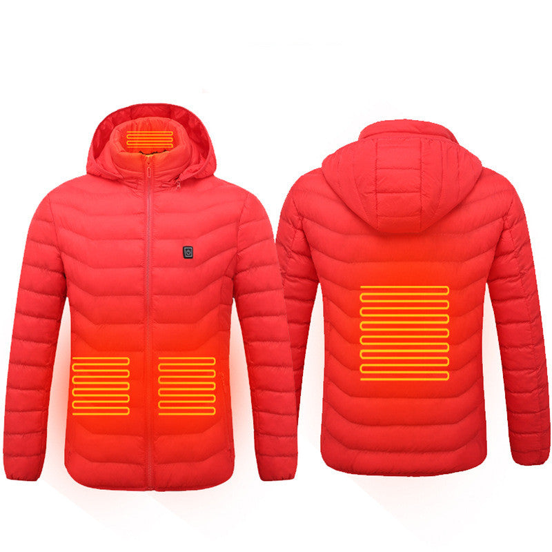 Shop Heated Jacket USB Electric Cotton  Zip-up Heater Thermal Clothing For Men