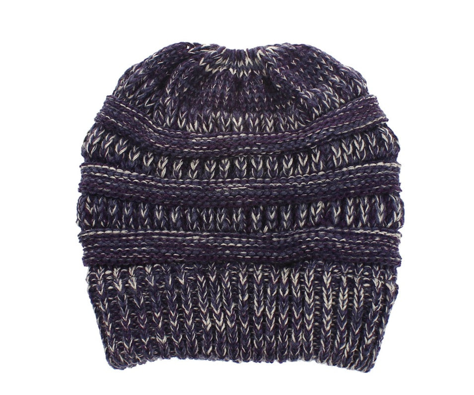 Shop Mixed Color Knitted Wool Hat Ladies Non-labeled Ponytail Hat