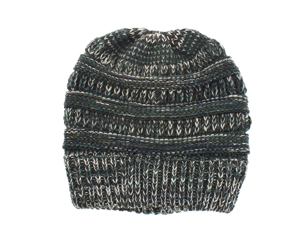 Shop Mixed Color Knitted Wool Hat Ladies Non-labeled Ponytail Hat