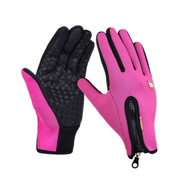 Shop Touch Screen Riding Motorcycle Sliding Waterproof Sports Gloves With Fleece