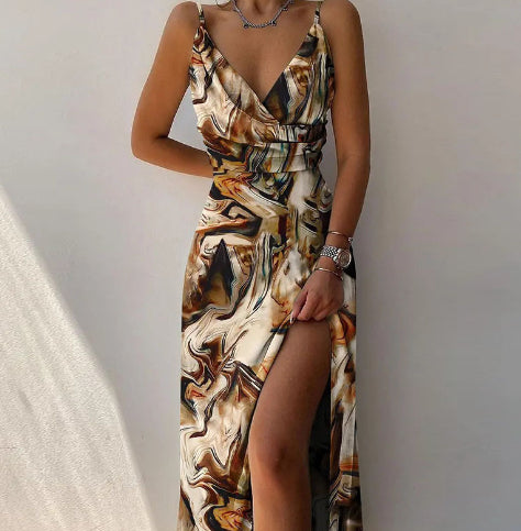 Shop V Neck Slim Suspender Dress