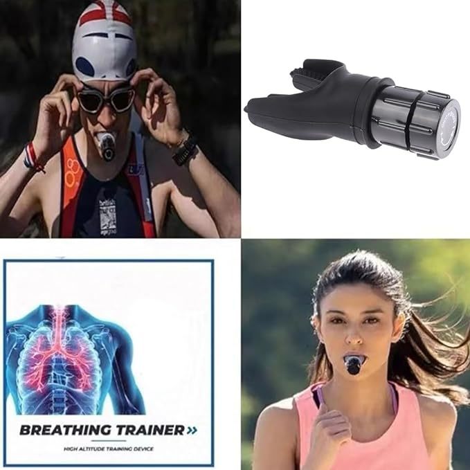 Shop Breathing Trainer Respirator Fitness Equipment Exercise Lung Face Mouthpiece For Household Healthy Care Accessories