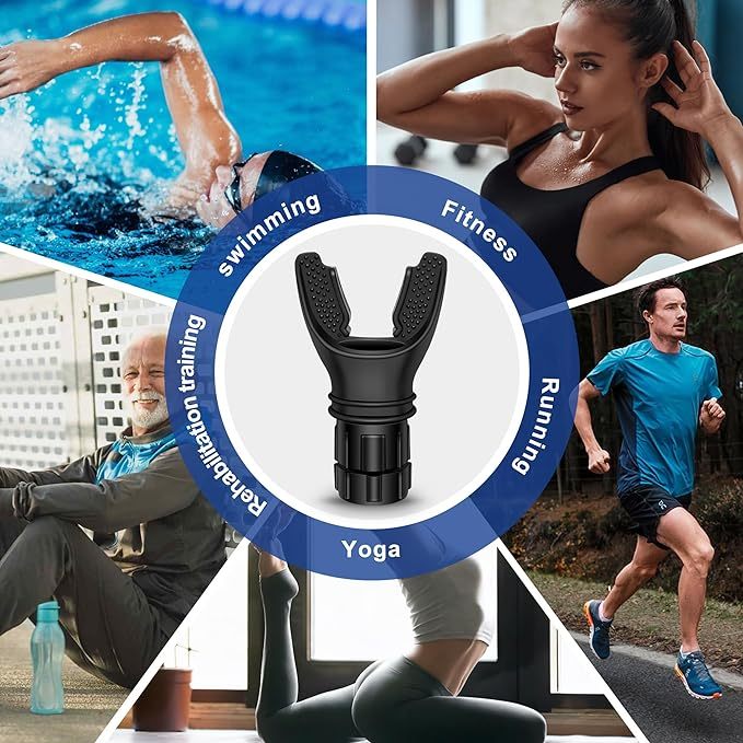Shop Breathing Trainer Respirator Fitness Equipment Exercise Lung Face Mouthpiece For Household Healthy Care Accessories