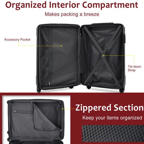 Shop Hard, Lightweight, And Durable ABS Suitcase With Dual Wheels, Expandable 28 Inch Checked In Luggage