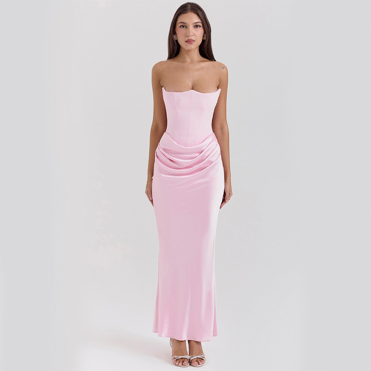 Shop Slim Tube Top Long Dress Fashion Bandeau Backless Party Evening Dress