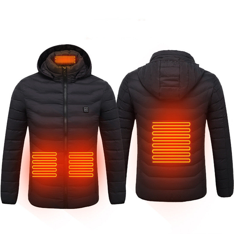 Shop Heated Jacket USB Electric Cotton  Zip-up Heater Thermal Clothing For Men