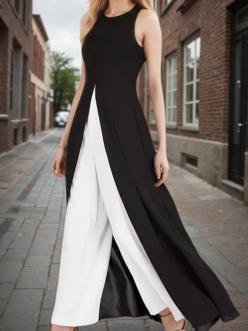 Shop Jumpsuit, Black And White, Zipper Closure