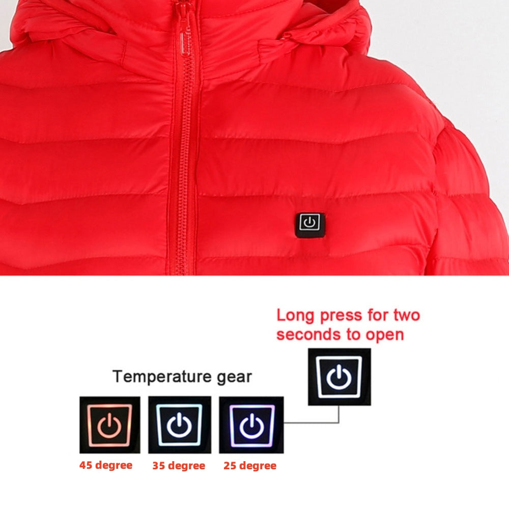 Shop Heated Jacket USB Electric Cotton  Zip-up Heater Thermal Clothing For Men