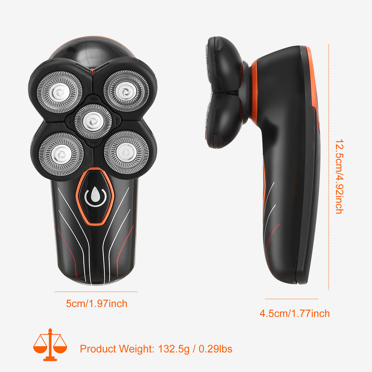 Shop Electric  Razor IPX7 Waterproof Wet & Dry 5 Floating Head  Rechargeable