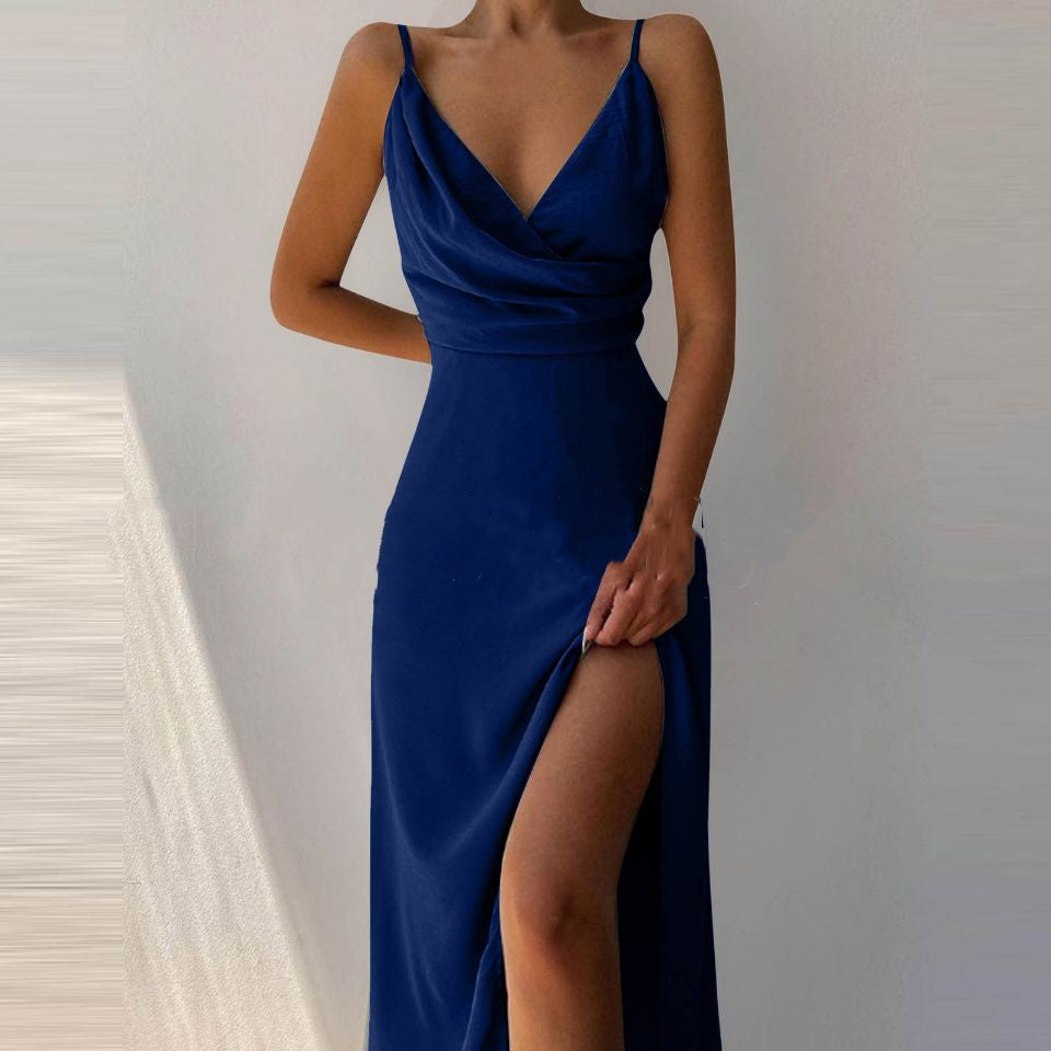 Shop V Neck Slim Suspender Dress