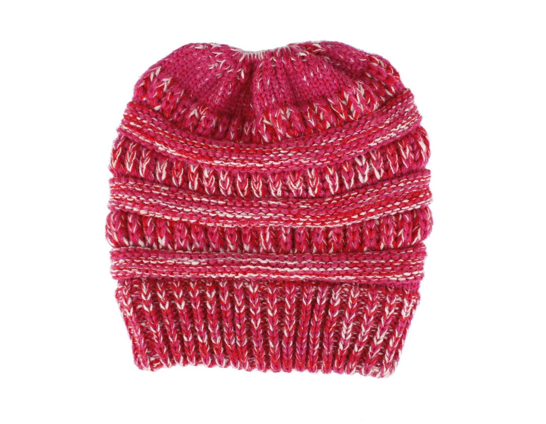 Shop Mixed Color Knitted Wool Hat Ladies Non-labeled Ponytail Hat
