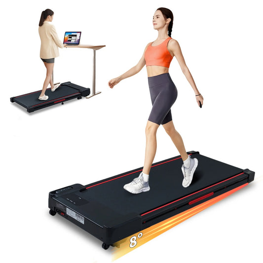 Shop Treadmill With 8 Incline, Remote Control 2.5HP Portable For Home Office 220 Lb Capacity, LED Display
