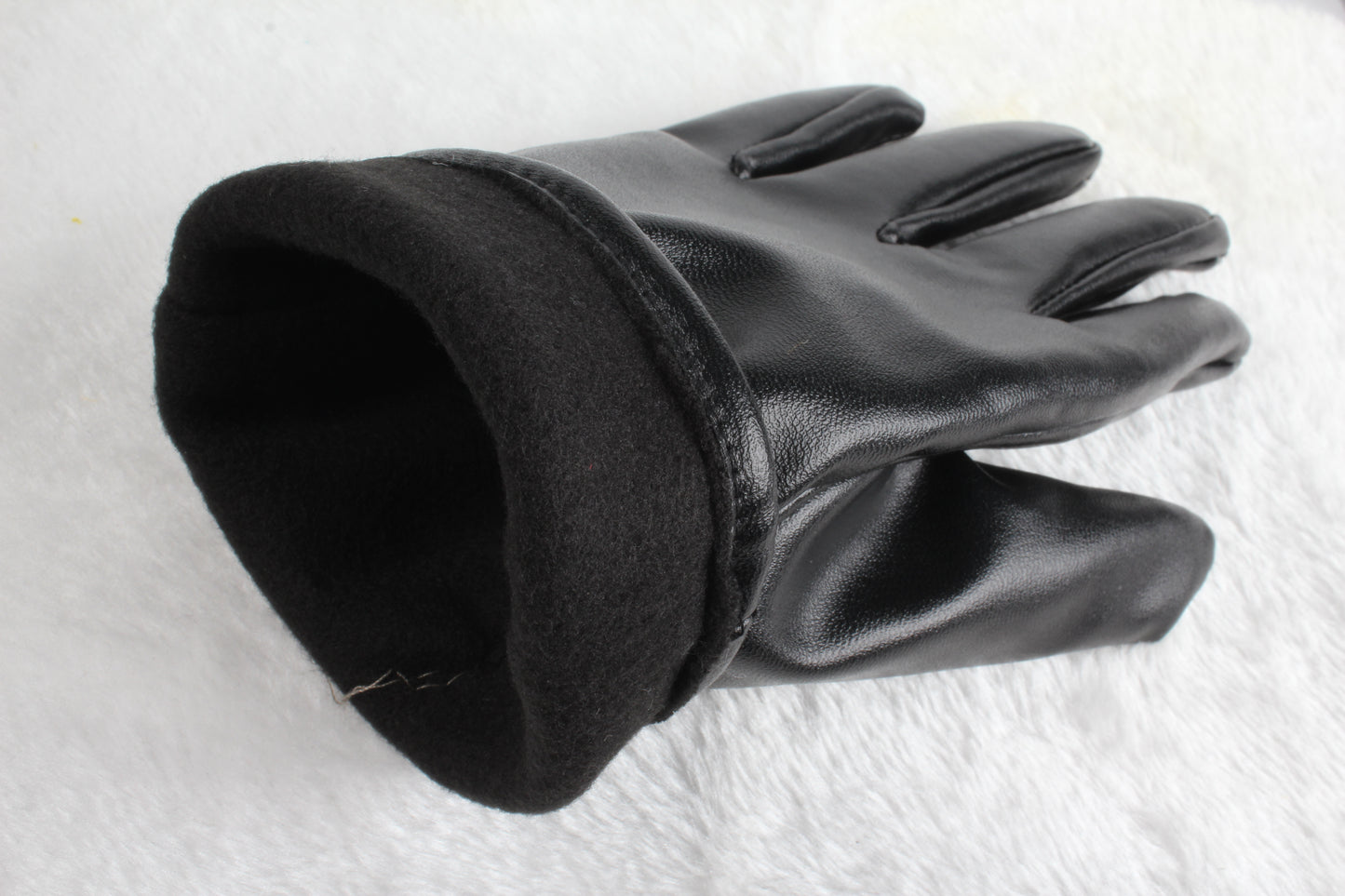 Shop Black Leather Gloves Windproof High Quality For Outdoor Cycling Skiing Running Motorbike