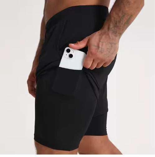 Shop Quick Dry 2 In 1 Gym Shorts Breathable