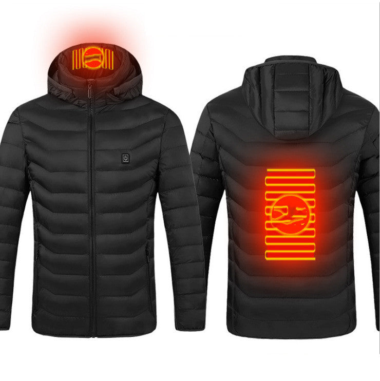 Shop Heated Jacket USB Electric Cotton  Zip-up Heater Thermal Clothing For Men