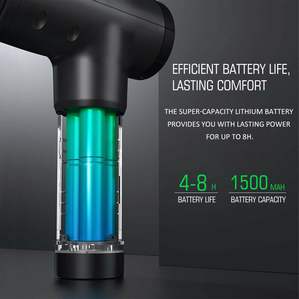 Shop Massage Gun Percussion Massager Deep Tissue Muscle Vibrating Relaxing With 4 Heads
