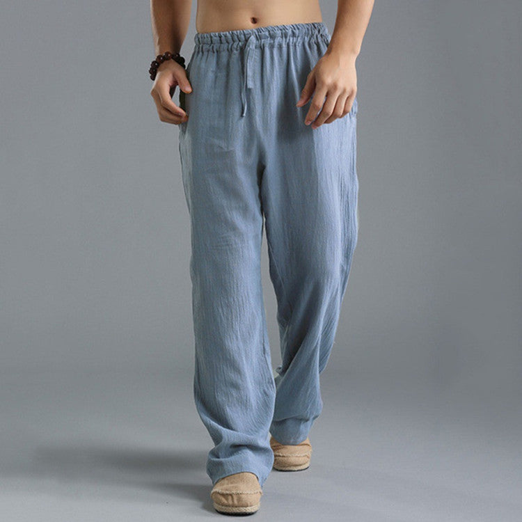 Shop Men's Breathable Linen Loose Casual Sports Pants