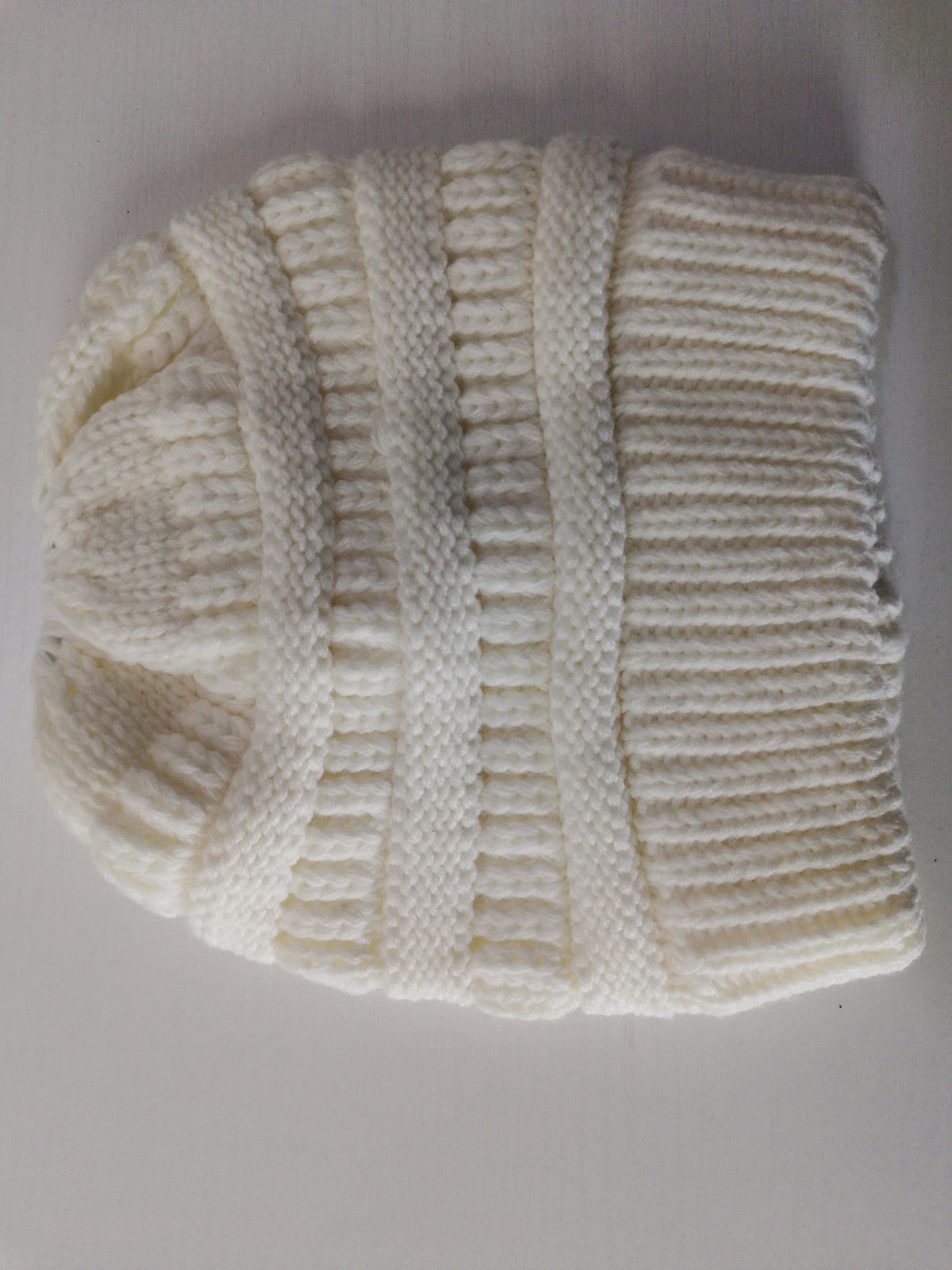 Shop Mixed Color Knitted Wool Hat Ladies Non-labeled Ponytail Hat