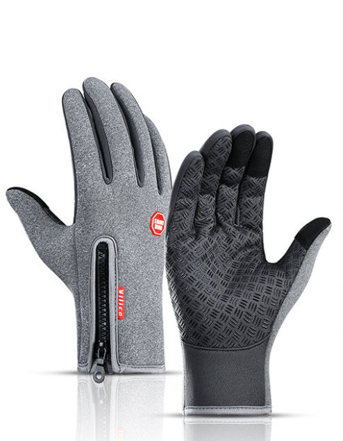 Shop Touch Screen Riding Motorcycle Sliding Waterproof Sports Gloves With Fleece