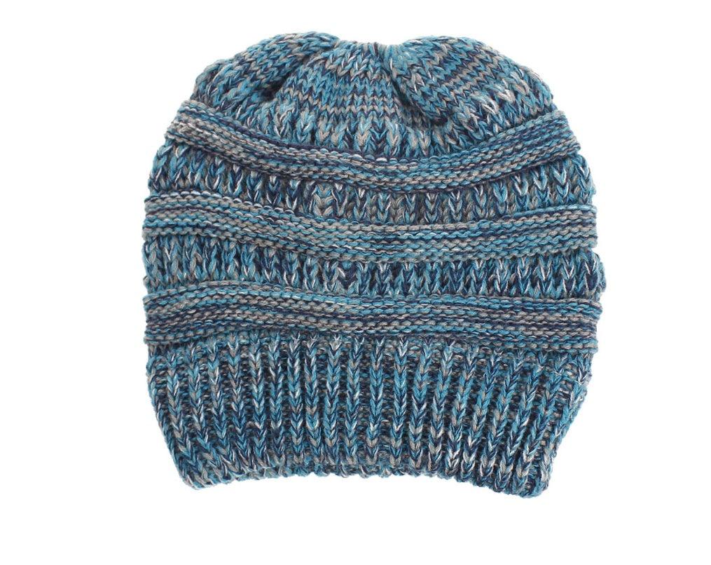 Shop Mixed Color Knitted Wool Hat Ladies Non-labeled Ponytail Hat