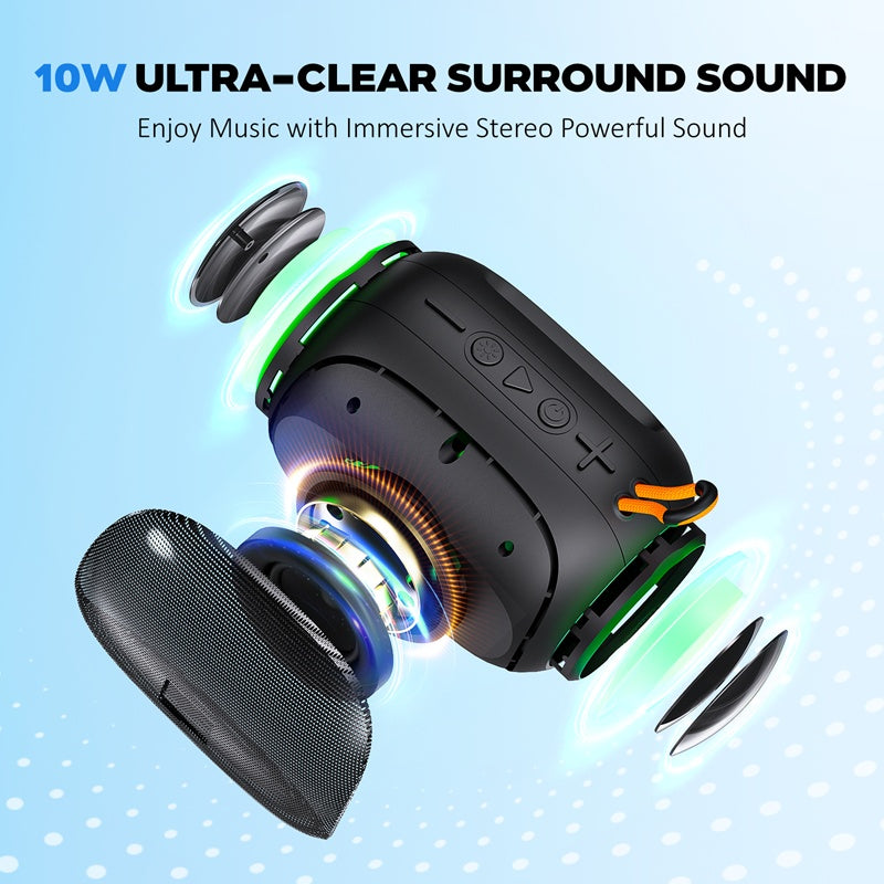 Shop JYX L5 Portable Speaker & IPX7 Waterproof Bluetooth Speaker With LED Light & 8H Playtime Outdoor Speakers With Loud Stereo Sound