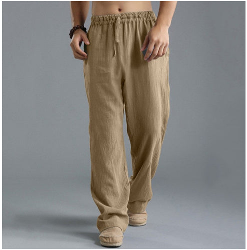 Shop Men's Breathable Linen Loose Casual Sports Pants