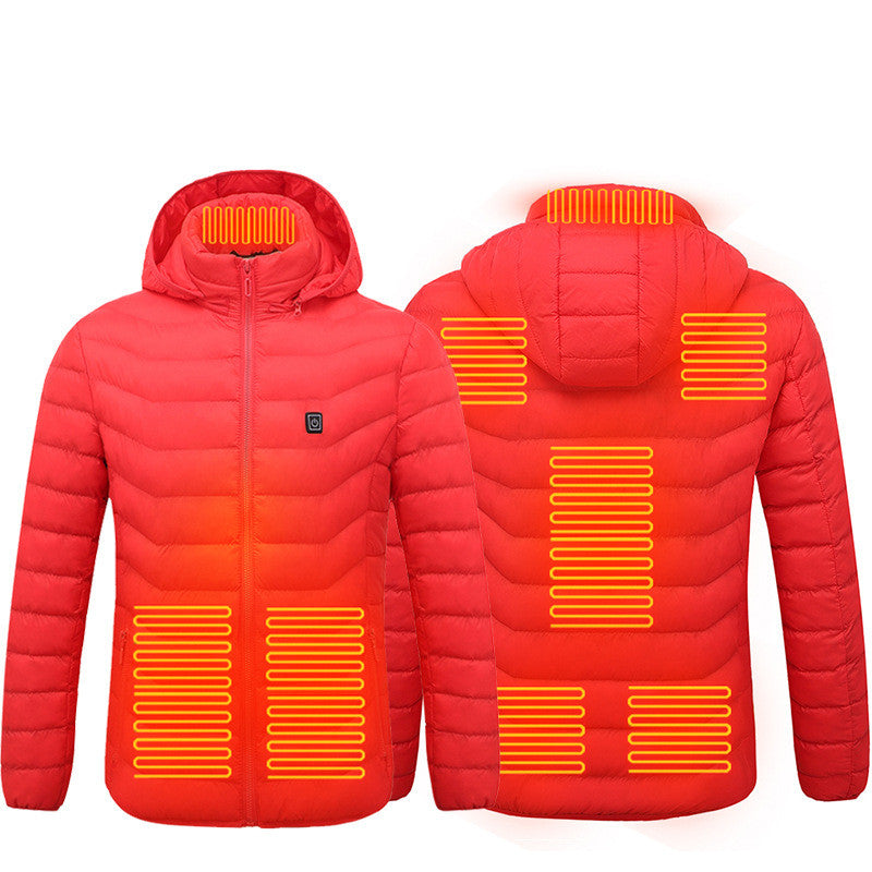 Shop Heated Jacket USB Electric Cotton  Zip-up Heater Thermal Clothing For Men