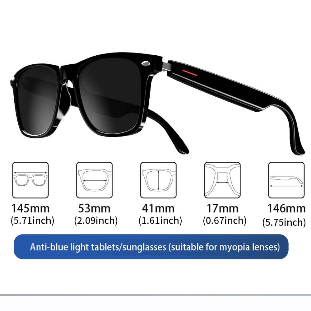 Shop Smart Glasses Outdoor Smart Sport Hands-Free Call Music Headphone Anti-Blue Eyeglasses Wireless BT Voice Sunglasses