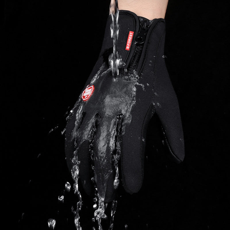 Shop Touch Screen Riding Motorcycle Sliding Waterproof Sports Gloves With Fleece