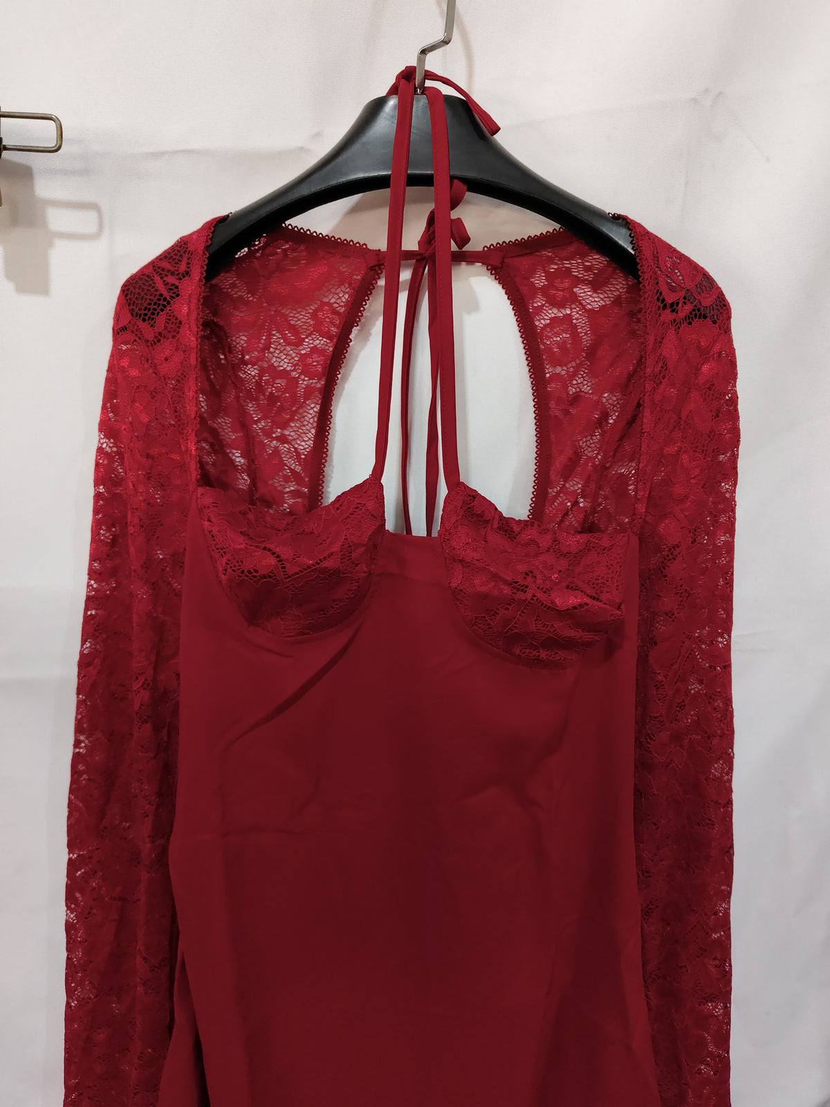 Shop Long Sleeve Backless Lace Up Short Dress