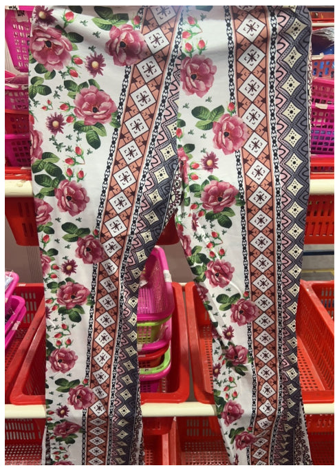 Shop High Elastic Tight Pants Slim Print Womens Clothing