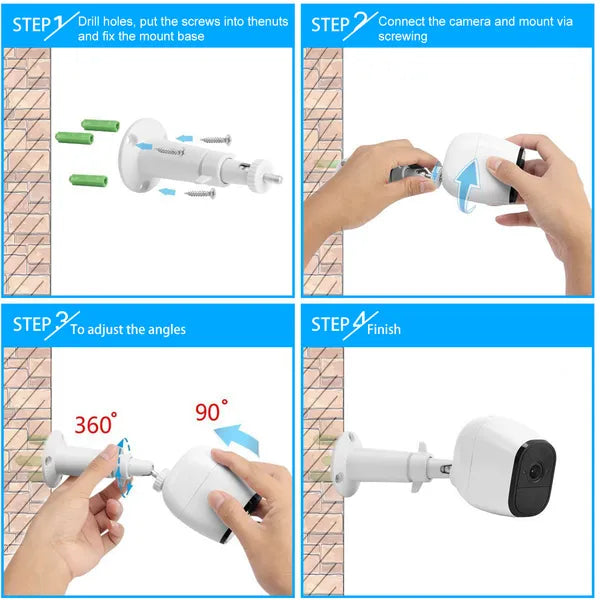 Shop 3 Packs Security Camera Wall Mount For Arlo 360 Degree Adjustable Camera Holder Garden Patio Screw Mount