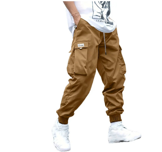 Shop Multi-Pocket Cargo Men's Casual  Drawstring Sports Pants