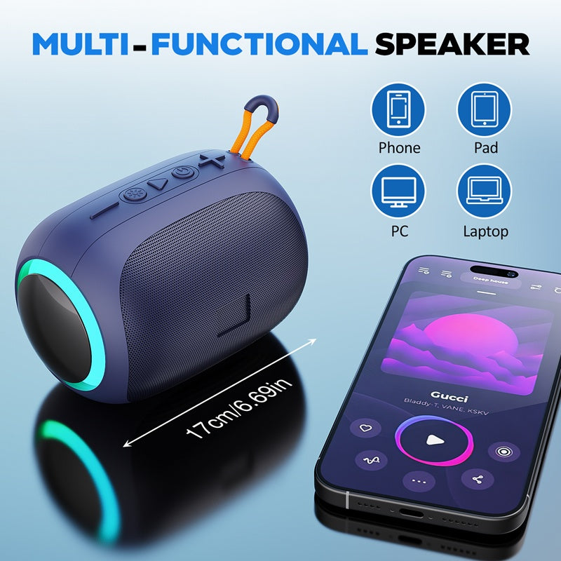 Shop JYX L5 Portable Speaker & IPX7 Waterproof Bluetooth Speaker With LED Light & 8H Playtime Outdoor Speakers With Loud Stereo Sound