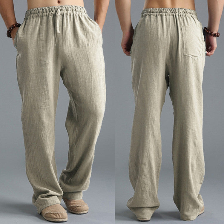 Shop Men's Breathable Linen Loose Casual Sports Pants