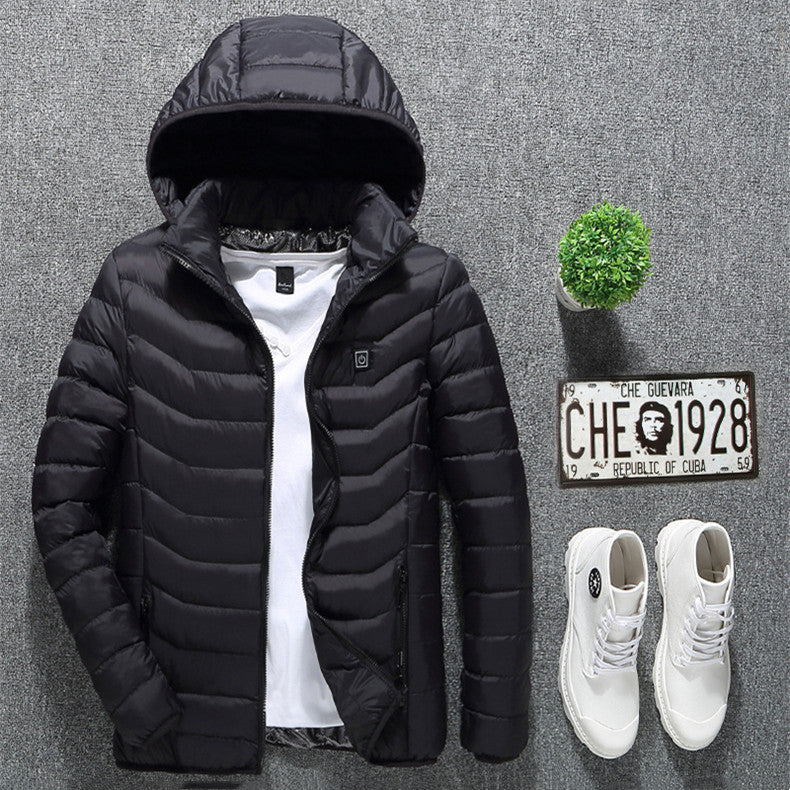 Shop Heated Jacket USB Electric Cotton  Zip-up Heater Thermal Clothing For Men